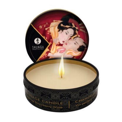 Attēls Masāžas svece Shunga romance (0816) 30ml dzirkstošais zemeņu vīns
