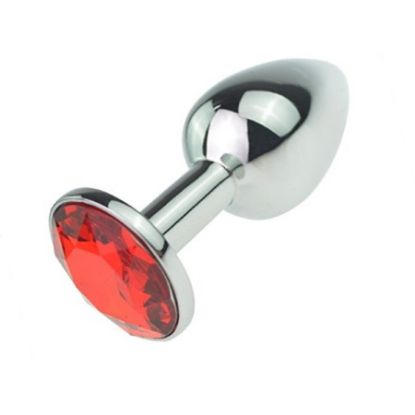 Attēls Falls Jewellery plug (0122) silver red diamond sarkans