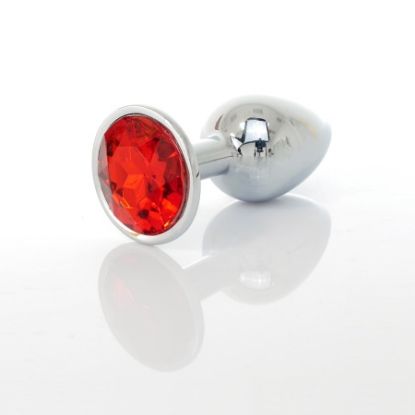 Изображение Фалоимитатор Jawellery plug (0122) silver red diamond - красный