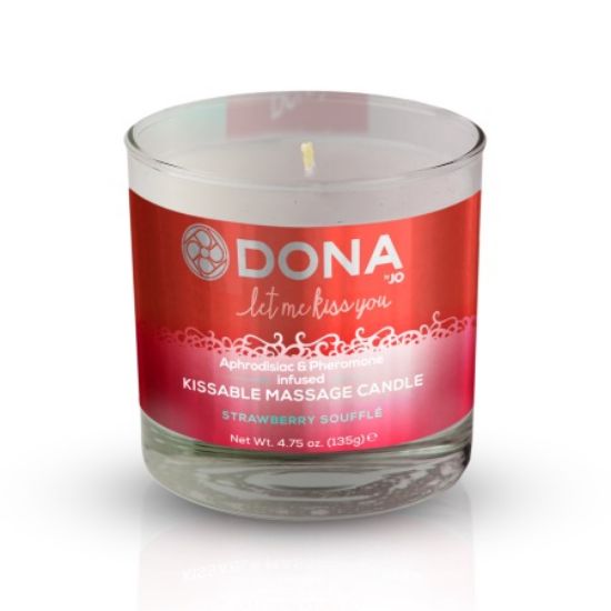 Attēls Masāžas svece Dona candle with pheromones (0782) 135g strawberry souffle
