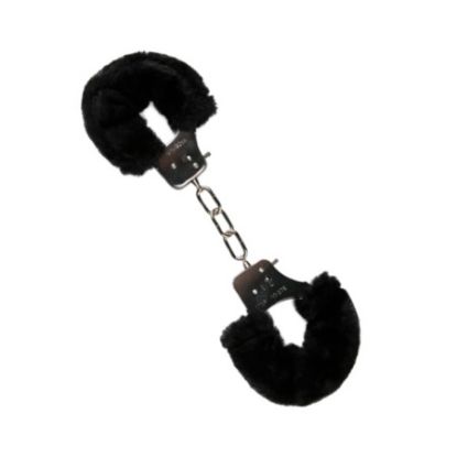 Attēls Rokudzelži ar pūkainu apdari Furry handcuffs (0939) melni