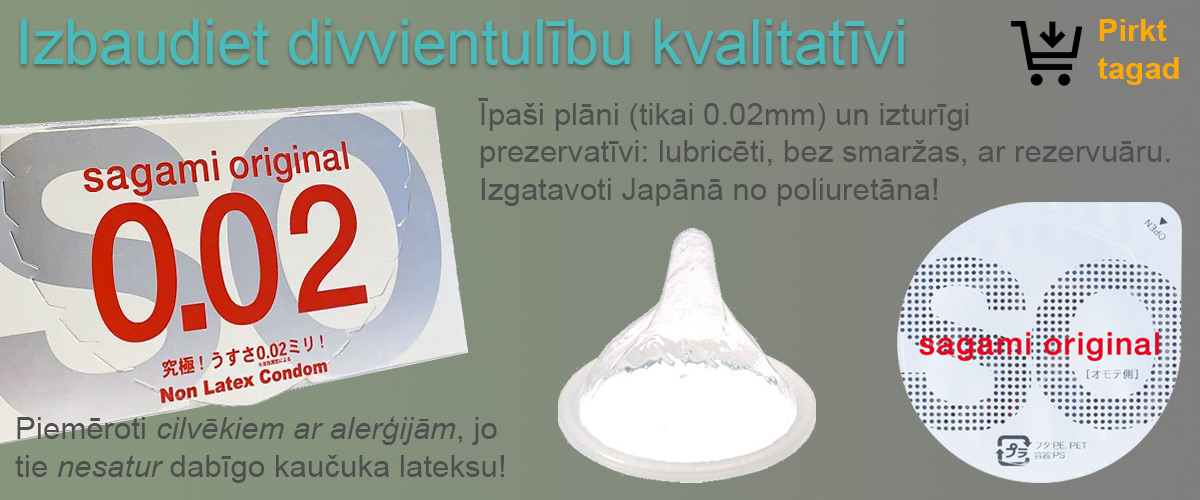 Īpaši plāni (0,02 mm) prezervatīvi BEZ LATEKSA no Japānas! 