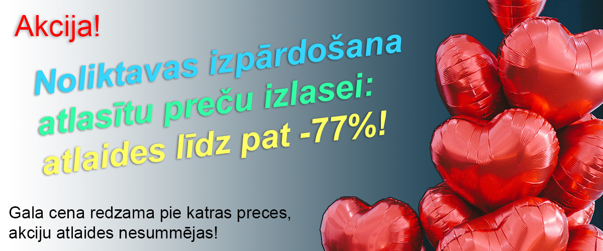 Iepriekšējo kolekciju totāla izpārdošana, atlaides līdz -50%! Akcijas nesummējas.